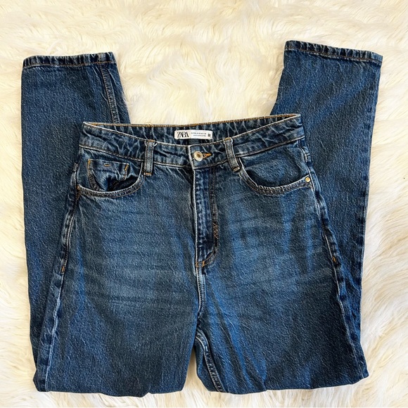 Zara Denim - ZARA High Rise Mom Jean Blue Jeans Size 6
